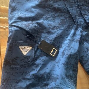 Columbia Blue Digital Camo PFG Swim Shorts